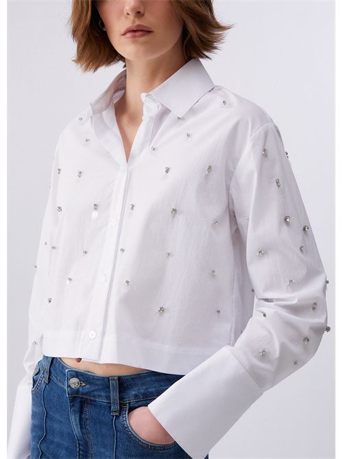 Camicia boxy con ricami gioiello LIU JO | WA6173T039A/11111